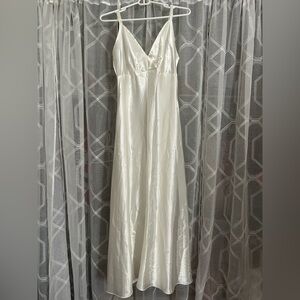 Victorias Secret Gold Label White Satin Slip